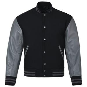 Chaqueta Universitaria de Alta Calidad al por Mayor 2026, Chaqueta de Béisbol Personalizada para Hombre, Tela de Lana, Mangas de Cuero, Logotipo Bordado, OEM - Product Image 5