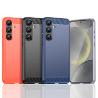Coque de téléphone de haute qualité, légère, en TPU brossé, peinte aux UV, anti-chute, motif en fibre de carbone, couleur unie, pour S25/S24/S23/S22
