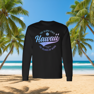 T-Shirt Vintage a Maniche Lunghe Souvenir dell'Alava'aina, Stato dell'Hawaii, T-Shirt Promozionale Vintage - Product Image 3