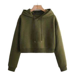 Trendy Distressed Cropped Hoodie For Women Featuring Lightweight <b>Cotton</b> Build <b>Raw</b> Cuffs And Modern Minimalist Street Look - Product Image 1