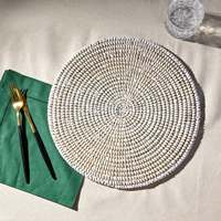 Assiettes de présentation en raphia blanc, prix le plus bas, sets de table en jonc de mer, sets de table naturels en herbe de mer