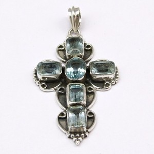 ¡Letras de amor! Colgantes de Plata de Ley 925 con Topacio Azul suizo, joyería de plata al por mayor, joyería de plata - Product Image 2