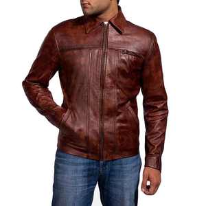 Veste en cuir de motard noire sur mesure de haute qualité en gros, veste bomber d'hiver pour hommes, décoration à boutons, faux PU, veste unie pour hommes - Product Image 3
