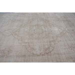 Alfombra Turca de 9.6x12.3 pies (292x376 cm), Alfombra Vintage Marrón Sólida - Product Image 4