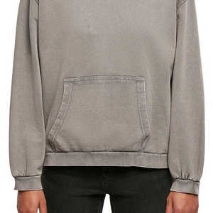 2025 Sudadera con capucha de lavado ácido para hombre de alta calidad nueva moda invierno patrón sólido cuello con capucha estirable hecho de poliéster/algodón - Product Image 4