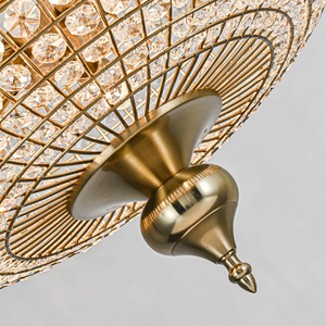 Lustre suspendu Premium LED cristal Accent pendentif à usage décoratif forme ovale lustre maison hôtels décor - Product Image 4