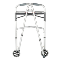 Déambulateur pliable Bliss Medical Deluxe à deux boutons avec roues de 5 pouces, cadre et plateau standard pour les personnes âgées et les personnes handicapées