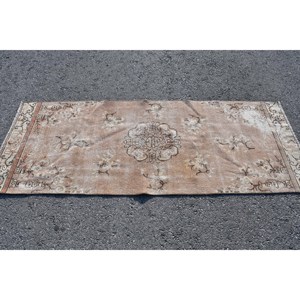 พรมขนสัตว์สีเบจสไตล์วินเทจขนาด26X67ฟุตงานปะติดแบบคลาสสิกขนาดใหญ่งานปะติดพื้นผิวแบบแอบสแตรกต์สำหรับตกแต่งห้องโถงห้อง - Product Image 3