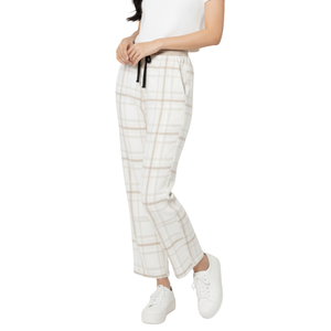 Pantalon de pyjama décontracté pour femme, coupe large, taille élastique, coupe ample, coupe longue, en mélange de coton écologique, coupe-vent et respirant - Product Image 1