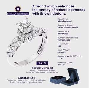 Excellent Quality Elegant 10K White Gold Solitaire <b>Ring</b> For wedding gift Elegant <b>Diamond</b> <b>Rings</b> Pure <b>Diamond</b> with Metal Purity - Product Image 3