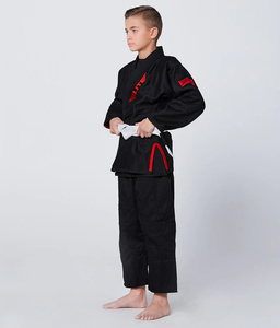 Prix usine enfants karaté Bjj Gis dans personnaliser Logo brésilien noir Jiu Jitsu 100% coton perle armure tissu en 450 GSM 2024 - Product Image 5
