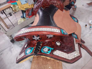 Premium Leather Hand Made Designer Durable Comfortable Racing Western English Horse Saddle Wood/Plastic Wholesale High Quality - Product Image 2
