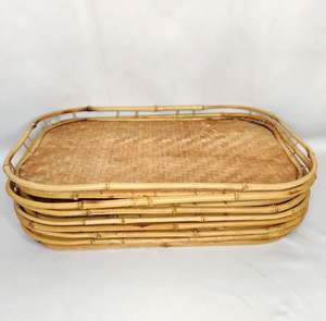 ถาดเสิร์ฟอาหารทำจากหวายถาดเสิร์ฟอาหารแบบกำหนดรูปร่างและขนาดได้ - Product Image 1