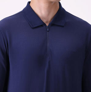 Camiseta de Manga Corta Casual de Algodón y Poliéster Pique de Color Sólido Elástico de Alta Calidad OEM Personalizada para Hombre, Ecológica y de Secado Rápido - Product Image 2