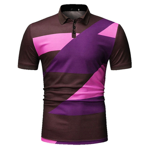 Nuevo estilo de negocios para hombres para Polo Top de punto de moda de verano con cuello estampado de letras Camiseta corta - Product Image 5