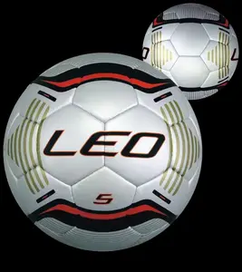 最近のLEO高品質プロサッカーボール手縫い100% PU4層漏れ防止バルブ付きの純粋なラテックスブラダー