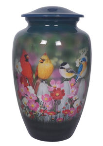 FABRICACIÓN DE CUADRO DE ARTE DE PÁJARO PINTADO AZUL ACABADO URNAS DE CREMACIÓN FUNERAL DE METAL PARA CENIZAS HUMANAS CENIZAS DE ALUMINIO - Product Image 4