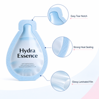Emballage de poche à bec verseur de forme personnalisée pour échantillon de sérum cosmétique, sachet liquide à dose unique pour soins de la peau