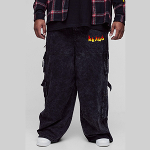 กางเกงยีนส์ซักสำหรับผู้ชายกางเกงยีนส์ทรงหลวมใส่สบายออกแบบได้ตามต้องการดีไซน์ล่าสุด - Product Image 4