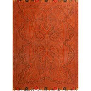 Alfombras de Lana Tejida Plana Rojas y Naranjas Nayaab Pae-5075 para el Hogar, Alfombra Rectangular 3D para Sala de Estar, para Decoración - Product Image 4