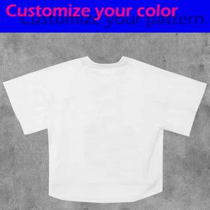 เสื้อยืดครอปทรงบ็อกซี่ปรับแต่งได้สำหรับผู้ชายดีไซน์ดิจิทัลพิมพ์ลาย - Product Image 4