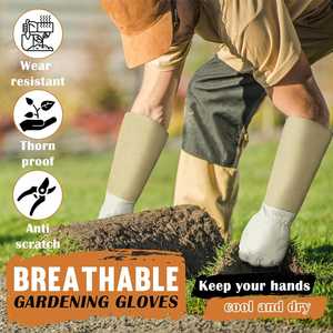 Gants d'élagage OEM en rose pour hommes et femmes, longs gants de jardinage résistants aux épines, gantelet en cuir de porc respirant, meilleur cadeau de jardin - Product Image 2