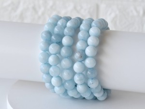 Hot Selling High Quality Aquamarine 8mm Round Beaded <b>Bracelet</b> Semi Precious Healing <b>Gemstone</b> <b>Bracelet</b> for Jewelry Meditation - Product Image 6