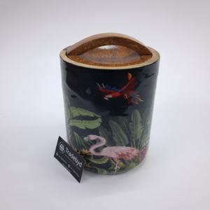 Tradebyd Pot à fruits secs en bois imprimé en émail hermétique élégant avec poignée incurvée - Product Image 1