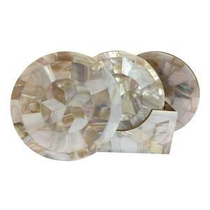 Sous-verre créatif en nacre incrustée, plateau à thé durable, finition polie en relief, style européen, artisanat fait main - Product Image 4