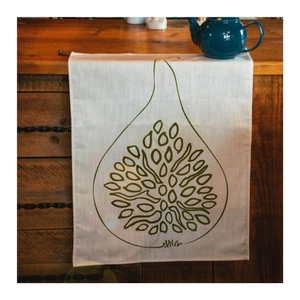 Serviettes de cuisine personnalisables, durables, écologiques, lavables en machine, en tissu de coton jacquard imprimé avec un motif de figuier mignon fait à la main - Product Image 1