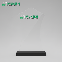 Trophée commémoratif haut de gamme en acrylique poli durable, gravé et imprimé en typographie, découpé sur mesure, pour récompenses d'entreprise, employés et événements sportifs