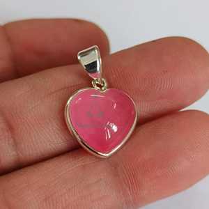 Pendentif Cœur en Jade Rose : Bijou Charmant Fait Main en Argent Sterling 925 - Product Image 1