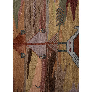 พรมไหมพรมและไหมไผ่ถักมือลายแมนชาฮ่าสีแดงและสีส้ม-สำหรับใช้ในบ้าน Les-2831 - Product Image 3