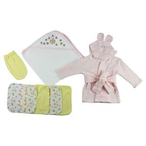 Set da 7 Pezzi per Neonati TD Bambini: Accappatoio Quadrato in Cotone con Cappuccio, Asciugamani e Guanti per il Bagnetto del Bambino - Product Image 1