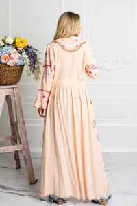 Kimono largo bordado para mujer, ropa de playa tejida con flores y bolsillo, ropa holgada hasta el suelo - Product Image 3