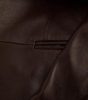 Blazer Femme Marron En Cuir D'agneau À 2 Boutons Vestes Grande Taille