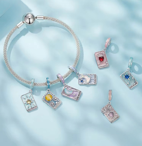 S925 argento tarocchi accessori fai da te ciondolo stile retrò originale con stella luna di energia perline oro placcato Fine ciondoli ciondoli - Product Image 1