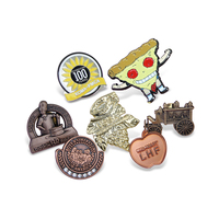 Badge de revers personnalisé classique en laiton argenté antique et cuivre rouge, gravé en 3D, pour vêtements et chapeaux, conception gratuite