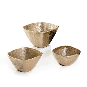 Aluminum <b>Decorative</b> Bowl Home and <b>Kitchen</b> Decoration Silver Fruit Bowl Rough Finished Metal Storage Bowl with Set of 3 - Product Image 2