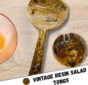 Taille et couleur personnalisées Serveurs à salade en résine bois métallique 2 pièces Ensemble de produits de haute qualité fabriqués à la main en Inde - Product Image 3