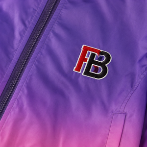 Purple Pink Gradient Tracksuit Set Full <b>Zip</b> <b>Hooded</b> Windbreaker Wide Leg Pants Streetwear Unisex Adult Lightweight Polyester Made - Product Image 4