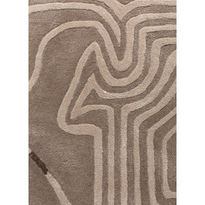 Alfombra de Lana y Viscosa con Diseño Abstracto Gris y Negro, Tejida a Mano, para Hogar y Exposiciones - Tnq-1124 - Product Image 3