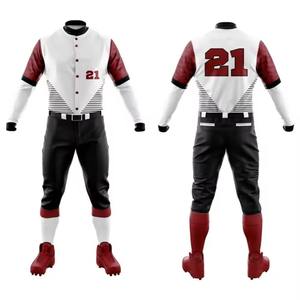 Ensemble d'uniformes de baseball et de softball personnalisés en polyester sublimé, comprenant un maillot et un pantalon, uniformes de baseball personnalisés - Product Image 1