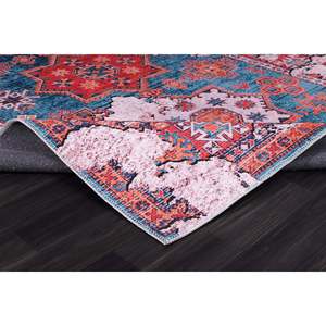 พรมเน็ตไลน์โฮม ครอสเซอร์ด บอร์เดอร์ สีแดงไหม้ แบบดั้งเดิม ซักได้ - Product Image 2