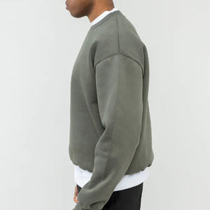 Custom Puff Print Sweatshirt Cotton <b>French</b> Terry Faded Boxy Distressed Vintage Acid Wash Sweatshirts Men - Product Image 2