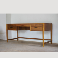 Bureau de bureau en bois de teck au design moderne de haute qualité avec tiroirs Bureau d'ordinateur de couleur naturelle de taille personnalisable