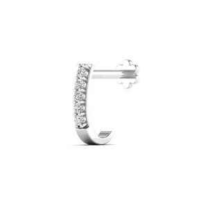 Single Natural <b>Diamond</b> <b>Nose</b> <b>Stud</b> Pin Body Piercing Jewelry Fine Jewelry Gold 14kt Solid for Women in Yellow Rose & White Gold - Product Image 2