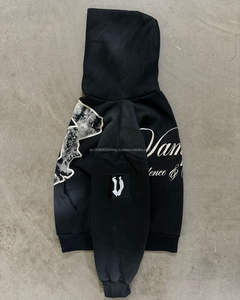 Fabricant de streetwear Sweat à capuche unisexe de haute qualité à épaules tombantes avec impression Dtg graphique pour hommes Vintage Boxy Fit Heavyweight - Product Image 3