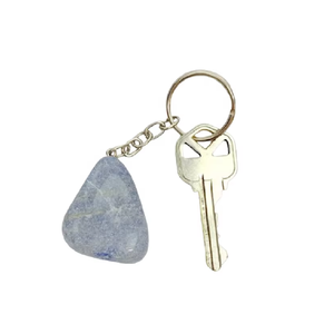Porte-clés en cristal de haute qualité, pierre naturelle Angelite polie, cadeaux pour femmes, vente en gros - Product Image 6