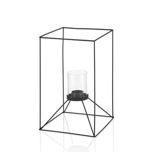 Support votif de table en métal de luxe noir bougeoir à photophore intérieur et extérieur pour la décoration de fête de mariage de bureau d'hôtel à la maison - Product Image 5